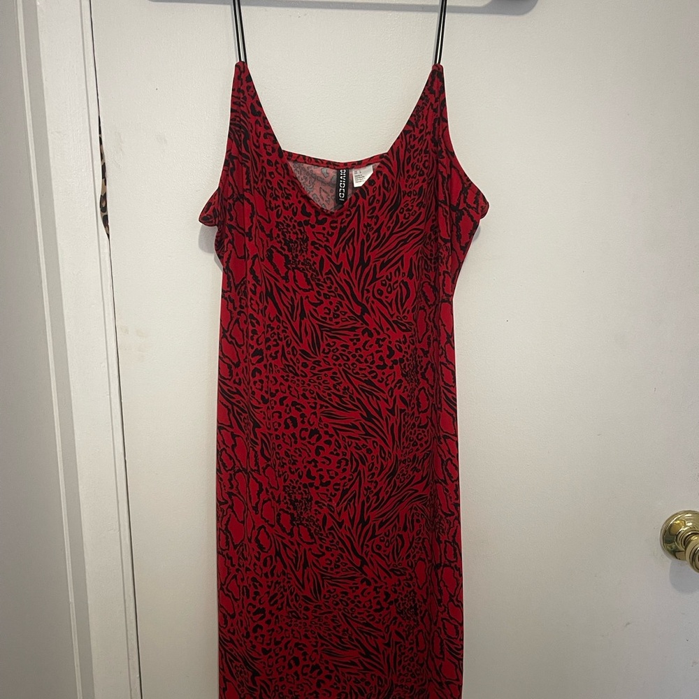 H&M Red Slip Midi Dress for a Night Out